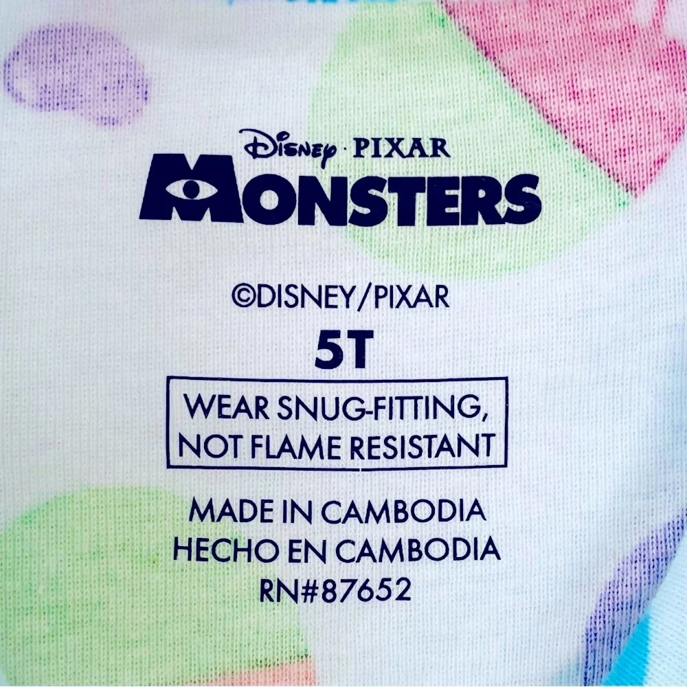 New Disney Monsters Inc Easter Pajamas Boys 5T Girls Mike Wazowski Sulley Cotton